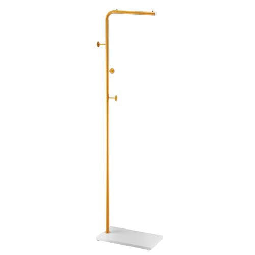 VEVOR Coat Rack, Freestanding Coats Rack Stand with Quartz Stone Base & 3 Round Hooks, Free Standing Hall Coat Tree for Entryway, Bedroom, Living Room, Stylish Clothes Hanger Stand for Coats, Hat, Bag - style: 7-Shaped