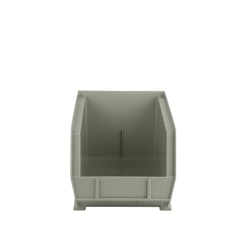 15" x 8" x 7" (12 Pack) Plastic Stackable Storage Bin, Gray/Brown - color: Gray/Brown, size: 12 Pack