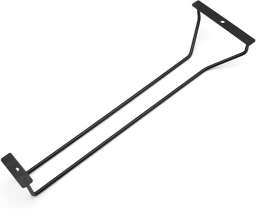 14-Inch Black Wine Glass Rack, Under Cabinet Wine Glass Holder Stainless Steel Stemware Rack - Hanging Stemware Holder for Cabinet Kitchen Bar, Set of 4 - color: Black, size: 14 Inch 4 Pack