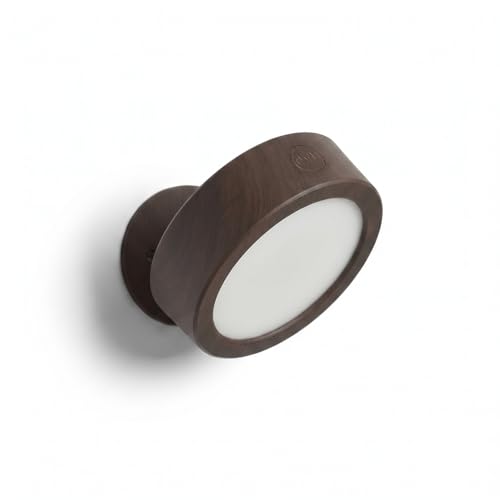 EZVALO LED Wall Mounted Light, 3000mAh Rechargeable Cordless Wall Sconce, Dimmable with Remote & Touch Control, 3 Color Temps, 360° Rotatable for Bedroom, Bedside, Reading(Walnut, 2Pack) - color: Dark Walnut Brown
