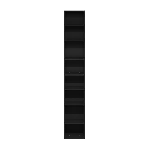 Furinno PASIR Book Shelf, 8-Tier Bookshelf, Bookcase with Open Shelf, 9.3 x 11.8 x 70.9, for Living Room, Bedroom, Home Office, Blackwood - color: Blackwood, size: 8-Tier, 12-Inch Width