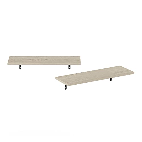 Furinno Rossi Floating Shelves for Wall Set of 6, 23-Inch Wall Shelf, Floating Shelf, Wall Mounted Shelves, for Bathroom, Bedroom, Living Room, Metropolitan Pine - color: Metropolitan Pine