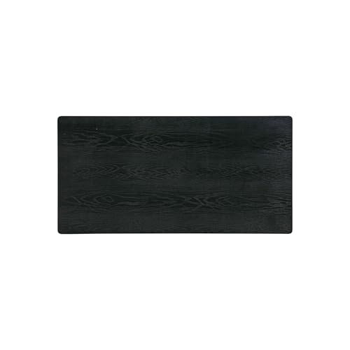 Flow Modern Wooden Rectangle Desk Table with Hidden Drawer – Waterproof & Heat Resistant, Burnt Black - color: Burnt Black, size: 47 Inch, style: Desk