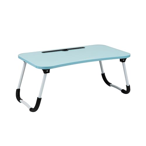 Mind Reader Lap Desk Laptop Stand, Bed Tray, Folding Legs, Couch Table, Portable, MDF, 23.25" L x 13.75" W x 10.5" H, Blue - color: Blue
