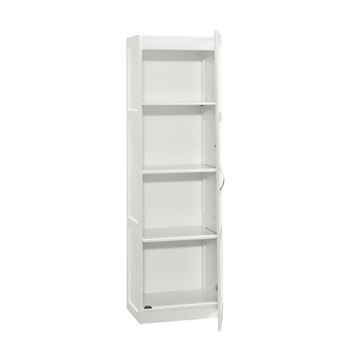 Sauder Miscellaneous Tall Storage Cabinet, Kitchen Pantry, Single Door with Adjustable Shelves, White Finish - color: White