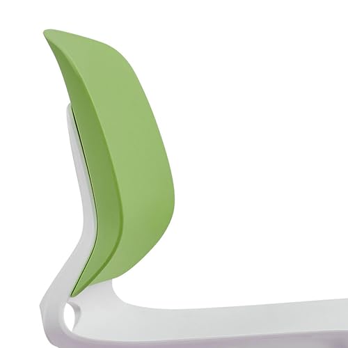 Stackable Chairs Set of 4: Modern Green & White Chairs for Cafe & Home Office - Ergonomic Back Support & Easy Stack Storage with Sturdy Metal Frame for Small Spaces