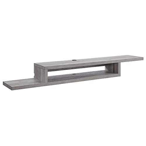Floating Wall-Mounted TV Console by Belleze - color: Gray Wash, style: Motif