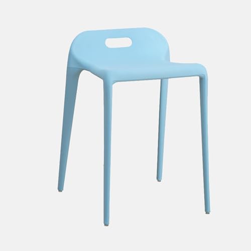 Plastic Stools - Nesting Stool -Stackable Modern Dining Chair 46cm Seat Height,Open Back,Save Space,Nordic Style(Set of 1)(Blue) - color: Blue