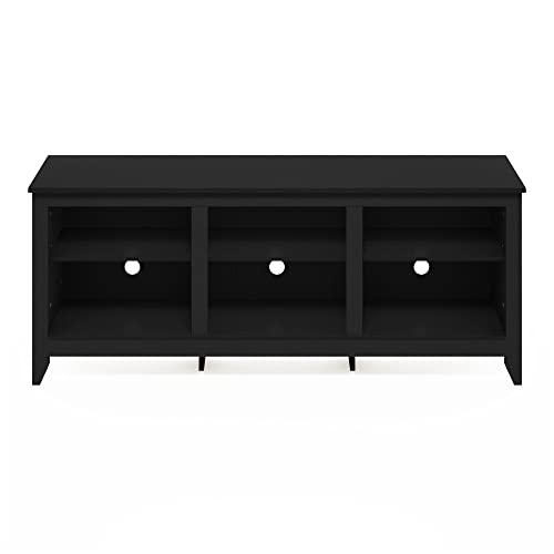Furinno Jensen TV Stand for TV up to 65 Inch, 2-Tier Black Entertainment Center, TV Console with Cable Management, for Living Room, Bedroom, Dark Americano - color: Dark Americano