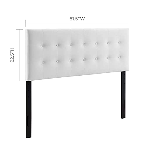Modway Emily Queen Biscuit Tufted Performance Velvet Headboard, White - color: White, size: Queen