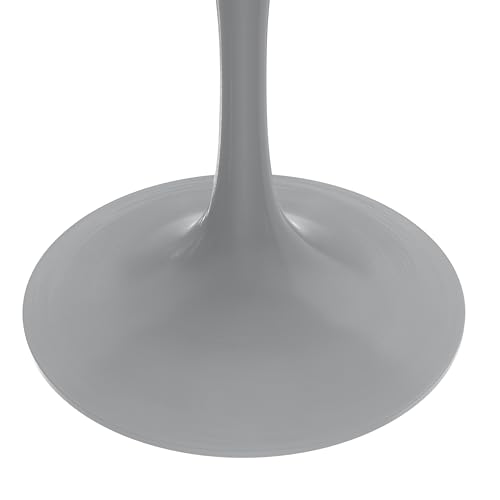 LeisureMod Verve Mid-Century Modern Dining Table with a 48" Round MDF Tabletop and White Steel Pedestal Base for Kitchen and Dining Room (Black) - color: Black Wood, size: 48 inch Wide