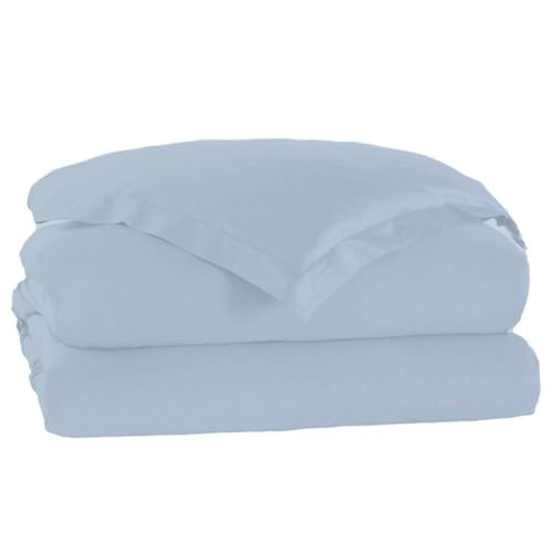 Charlotte 3 Piece Duvet Set - 100% Egyptian Cotton Breathable, Soft Duvet Cover Set with Zipper & Corner Ties Quilt Cover Sateen Weave Durable Duvet - Queen/Full (Sky Blue) - color: Sky Blue, size: 3 Pc Duvet Set - Queen / Full