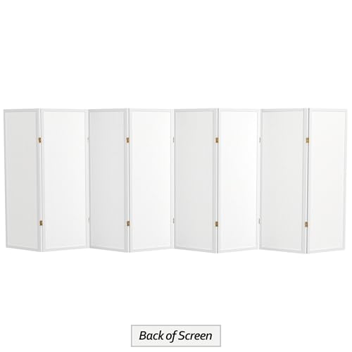 4 ft. Short Window Pane Shoji Screen - White - 8 Panels - color: White, size: 8 Panels