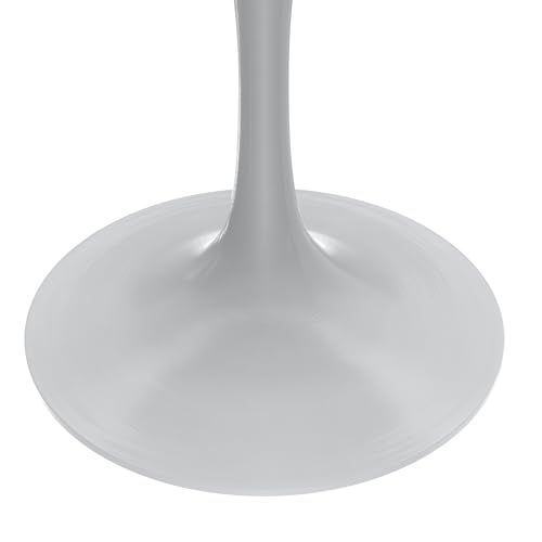 LeisureMod Verve Modern Dining Table with a 36" Round Sintered Stone Tabletop and White Steel Pedestal Base for Kitchen and Dining Room, Black - color: Black Stone, size: 36 inch Wide