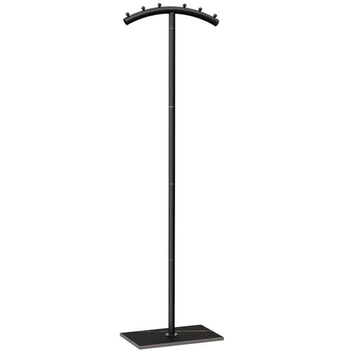 T-Shaped Metal Clothing Racks,Freestanding Coat Tree,68.9in,Black | Coat Racks with Strong Load-Bearing Capacity, Clothes Hanger Stand with Natural Rock Base, Suitable for Outerwear,Handbags - color: Black