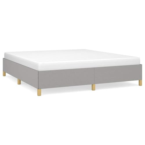 King Size Upholstered Bed Frame, Modern Platform Mattress Foundation, Light Gray Polyester Fabric, Low Profile No Box Spring Needed, Sturdy Wood Slats - color: Grey 3, size: Twin XL
