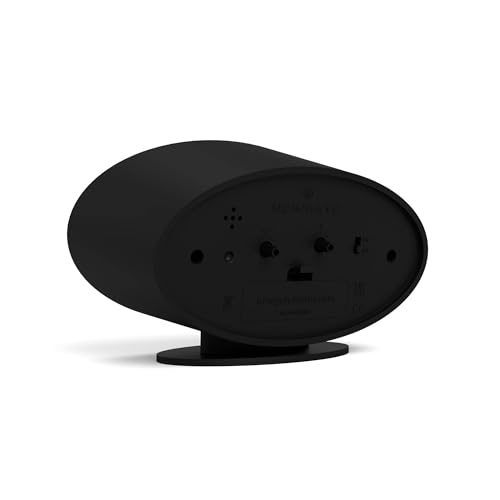 NEWGATE® Ronnie Alarm Clock | Oval Retro Design | Black Soft Rubberised Finish | Ideal for Bedside, Desk or Shelf | Modern, Retro mid-Century Bedroom & Office Accessory - color: Silicone Black
