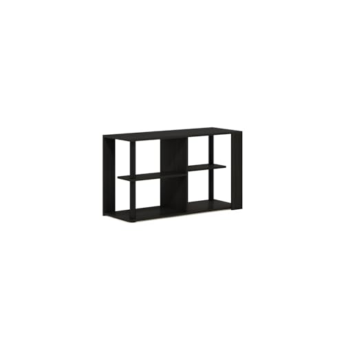 HomeStock Narrow Coffee Table with Shelves 31.5" Wide Espresso Black