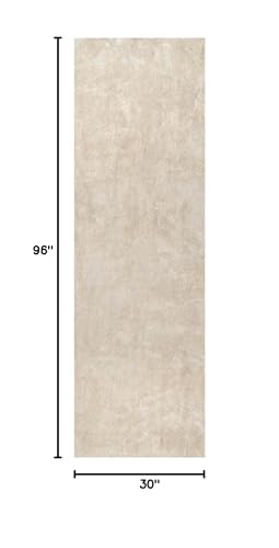 nuLOOM Loni Cream Solid Washable Runner Rug, 2' x 8' - color: Cream, size: 2'6" x 8' (Rectangular)