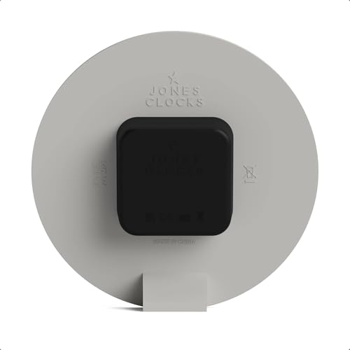 JONES CLOCKS® Hampstead Desk Clock | Freestanding | Pale Gray | Elegant Raised Moulded Numerals | Ideal for Shelf, Mantel, Living Room, Home Office or Bedside - color: Cloud Grey