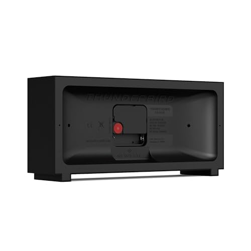 NEWGATE® Thunderbird Desk Clock | Retro Contemporary Rectangular Design | Black | Modern mid-Century Style for Desk, Mantel, Table top or Shelf - color: Black