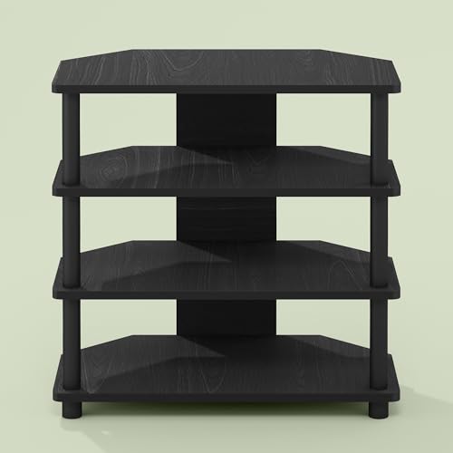 Ipoh TV Stand for up to 32 inch TV, Entertainment Center with Open Shelves for Living Room, Black Oak - color: Black Oak/Black