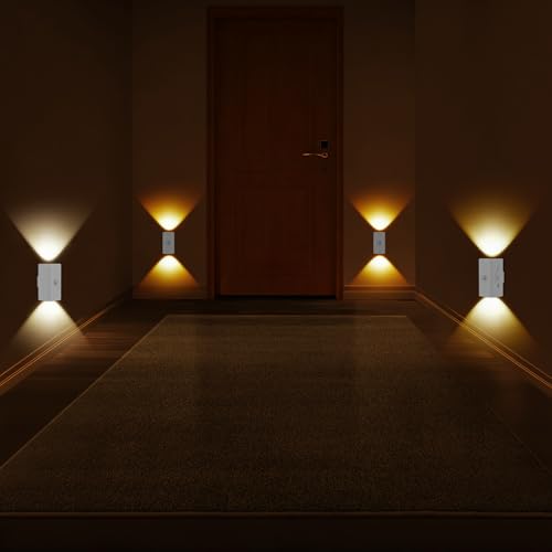 easuntec Rechargeable Motion Sensor Night Light Warm White, Wireless Dimmable, Magnetic Stick-on for Bedroom Stairs, Kids Elderly Baby, Long Lasting Battery for Cabinet, 2 Pack (Warm White, 2 Pack) - color: Warm White