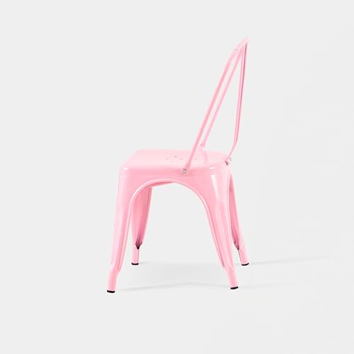 AC Pacific 18 Inch Seat Height Industrial Metal Dining Chairs, Stackable Kitchen or Bar Seat, Durable Modern Design, Versatile Accent Furniture, Set of 2, Pink - color: Pink, size: Set of 2