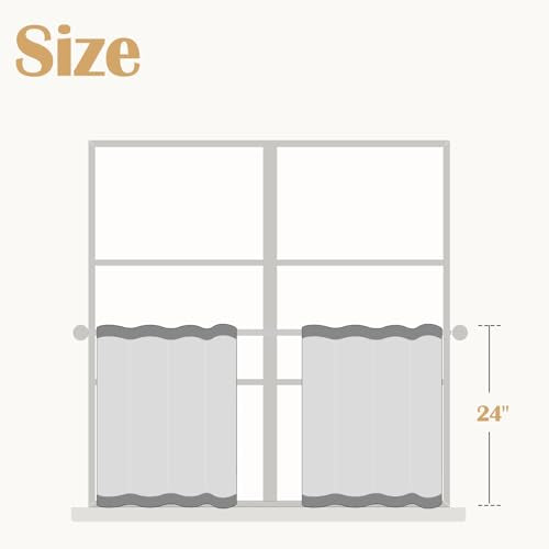 jinchan Nautical Striped Linen Kitchen Curtains 24 Inches Farmhouse Tier Cafe Curtains for Living Room Bathroom Laundry RV Rustic Half Window Light Filtering 2 Panels Dusty Navy - color: Nautical Striped Blue, size: 26"W x 24"L (Pack of 2)