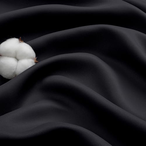 Black Blackout Curtains 84 Inch Length 2 Panels Set, Soft Solid Thermal Insulated Room Darkening Curtains 84 Inches Long for Bedroom Living Room, Rod Pocket Drape, Black, Each 40" Wx84 L - color: Black, size: 40"W x 84"L (Pack of 2)