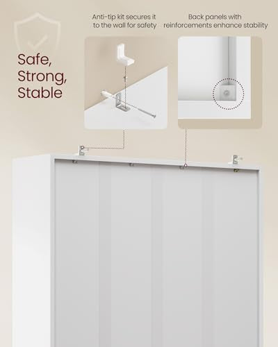 VASAGLE Bookcase Cube Shelf with 8 Compartments, 9.4 x 25.8 x 51 Inches | Bookshelf storage shelf, Cloud White, CUSTOS Collection, ULBC424W01 - color: Cloud White, size: 8 Cubes (9.4"D x 51"H), style: 1 Pack