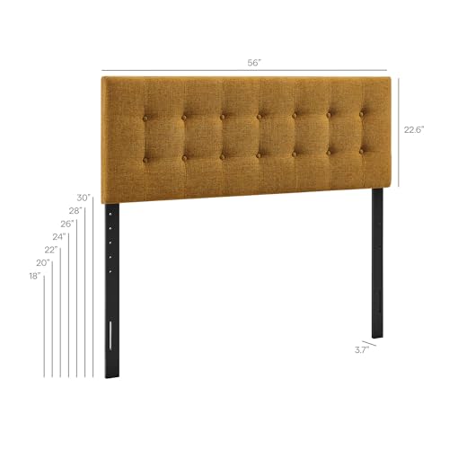 Modway Emily Full Size Performance Fabric Headboard in Copper - Linen-Like Upholstery with Button Tufting and 7 Adjustable Height Positions - color: Copper, size: Full