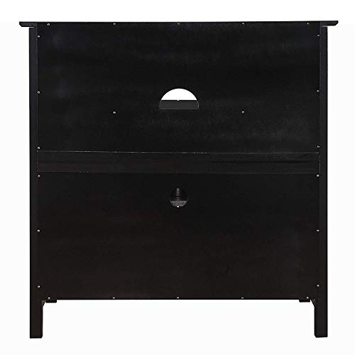 Convenience Concepts Big Sur Highboy TV Stand 36" - Modern Entertainment Center For TVs up to 40", Storage Cabinet for Dining, Living Room, & Entryway, Console Hall Table with Shelves, Black - color: Black