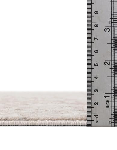 Rugs.com - Oregon Collection Rug – 12 Ft Runner Beige Stain-Resistant Runner – Traditional Medallion for Hallways, Entryways, and Kitchens - color: Beige, size: 12' x 12' (Runner)