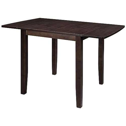 3Pcs Dining Set with Drop Leaf Dining Table and 2 X-Back Chairs, Solid Wood Kitchen Table Set for Small Place, Espresso - color: Espresso