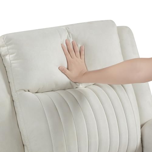 Lexicon Polished Microfiber Wall Hugger Manual Double Reclining Sofa, Beige | 86"W Upholstered 3 Seater Manual Sofa Recliner for Living Room/Apartment, Tool Free Assembly - color: Beige, size: Reclining Sofa