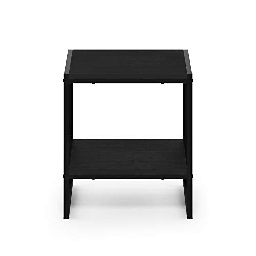 FURINNO Camnus Modern Living 2-Tier End Table, Americano, 15.9 in x 15.75 in x 18 in - color: Americano, size: 2-Tier, 15.9" Square
