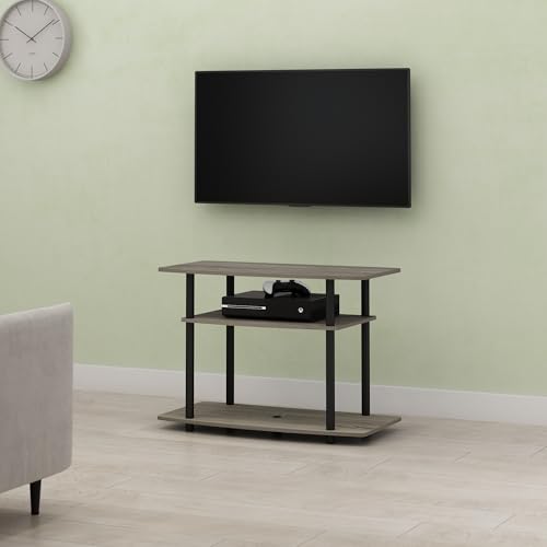 Arau TV Stand for up to 32 inch TV, Entertainment Center with Open Shelves, Easy Assembly, for Living Room, Olive Oak/Black - color: Olive Oak/Black
