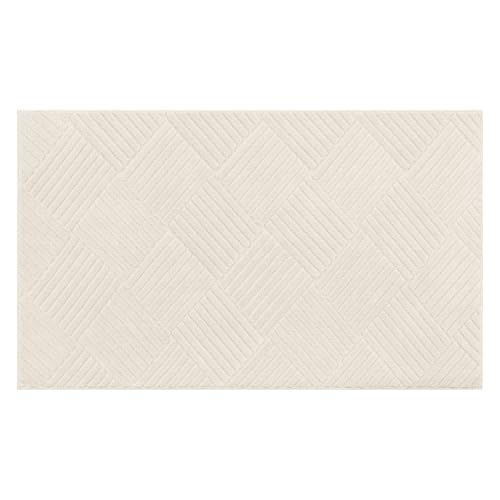 3x5 Living Room Area Rug, Beige Soft Geometric Fluffy Bedroom Mat | Washable Modern Indoor Floor Mat, Non Slip Shaggy Boho Accent Throw Carpet for Office, Dorm, Nursery and Dining Room - size: 3' x 5' (Rectangular)