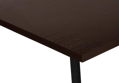 Computer Desk L-Shaped Corner Desk 48" 3-Tier Writing Desk with Storage Shelves, Espresso Laminate Top, Black Metal Sawhorse Legs, Space-Saving Home Office Laptop Workstation
