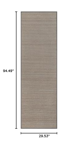 Lahome Farmhouse Hallway Runner Rug 8ft, Washable Non Slip for Entryway | Grey Runners for Indoor, Neutral Chenille Carpet, Non Shedding Kitchen Mats for Floor Entry Bathroom - color: Grey, size: 2’5'' x 8’