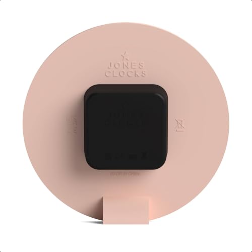 JONES CLOCKS® Hampstead Desk Clock | Freestanding | Rose Pink | Elegant Raised Moulded Numerals | Ideal for Shelf, Mantel, Living Room, Home Office or Bedside - color: Rose Pink