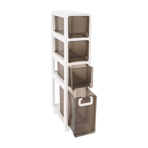 4-Tier Slim Bathroom Storage Cabinet,Narrow Floor Cabinets with Drawers and Wheels,Rolling Narrow Organizer for Small Spaces,Kitchen,Laundry,9”W - size: 4-Tier-9”W