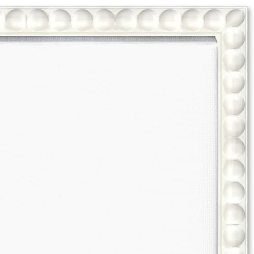Amanti Art Framed Canvas Wall Art 16x16 Boundlessness in Bloom by Duy Huynh, Framed Wall Art Canvas, Abstract Artwork, Traditional Decor, Small Poster Painting for Living Room, Bedroom, Bathroom, - color: Sylvie Beaded White, size: 16"L x 16"W