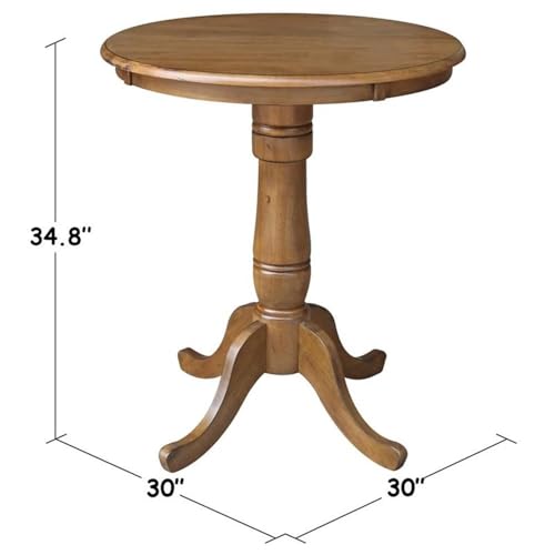 Whitewood Industries International Concepts Round Top Pedestal Table, Pecan - color: Pecan