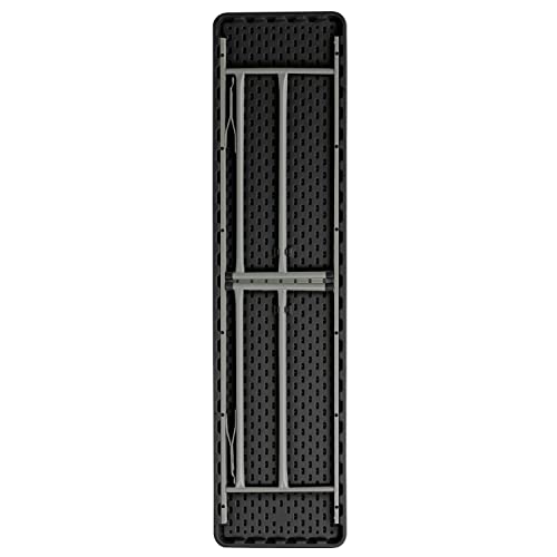 EMMA + OLIVER 6-Foot Black Plastic Folding Table | Lightweight, Easy Storage, Event and Banquet Table - color: Black
