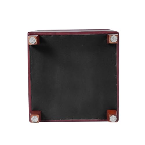 HomePop 18" Leatherette Tufted Square Storage Ottoman - Red - color: Red