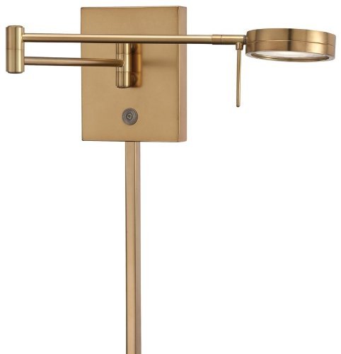 GEORGE KOVACS P4308-248 George's Reading Room LED Swing Arm Wall Lamp, 1-Light, 8 Total Watts, 6.25-in H x 13.75-in W, Honey Gold - color: Honey Gold
