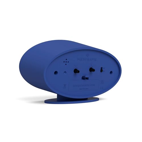 NEWGATE® Ronnie Alarm Clock | Oval Retro Design | Blue Soft Rubberised Finish | Ideal for Bedside, Desk or Shelf | Modern, Retro mid-Century Bedroom & Office Accessory - color: Silicone Blue