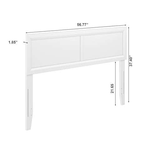 AFI, Sophia Adjustable Modern Full Wood Headboard, White - color: White, size: Full